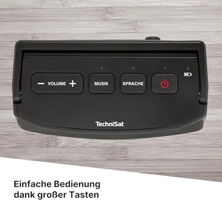 TechniSat ISIBOX 1, TV Hörverstärker für Senioren, 2,4 GHz Funk-Lautsprecher mit 25m Reichweite, Akkubetrieb bis 6h, AUX- und Toslink-Eingang – Bild 4