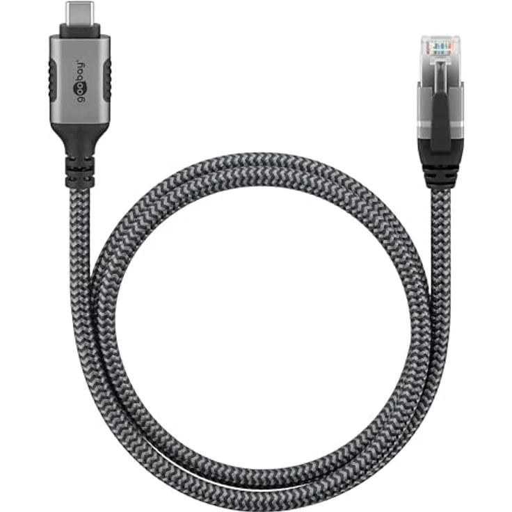 Goobay 70752 USB-C auf RJ45 Ethernet CAT 6 Kabel für stabile kabelgebundene Internetverbindung mit Router/Modem/Netzwerk Switch/Ersetzt USB auf RJ45 Adapter / 1 Gbit/s / 5 Meter – Bild 2