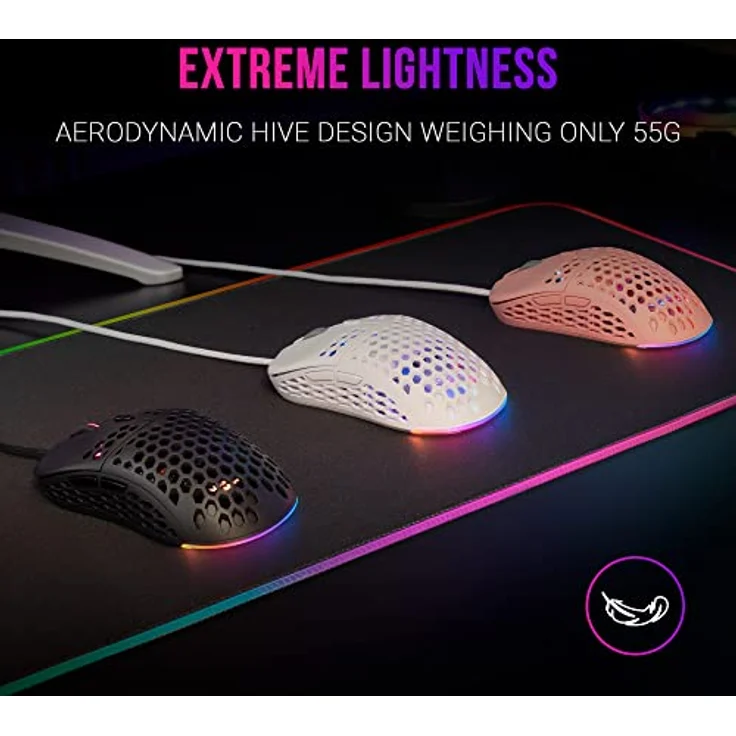 MARSGAMING Mars Gaming MM55 Schwarz, RGB Chroma Gaming Maus, Ultraleichtgewicht 55g, 12800 DPI, HUANO Mechanische Switches – Bild 2