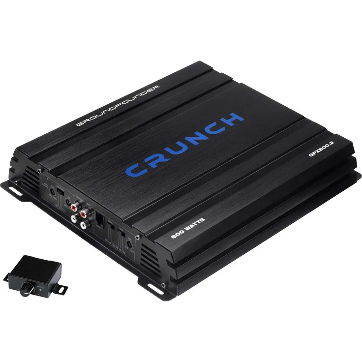 Crunch GPX800.2 2-Kanal Verstärker, 800 W Class A/B, inklusive Basspegel-Fernbedienung