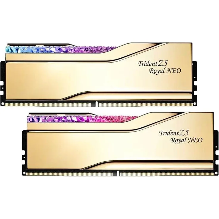 G.Skill Trident Z5 Royal Neo 32GB DDR5-6000 CL26 Gold RGB RAM Kit, Dual Channel, AMD EXPO Ready, F5-6000J2836G16GX2-TR5NG