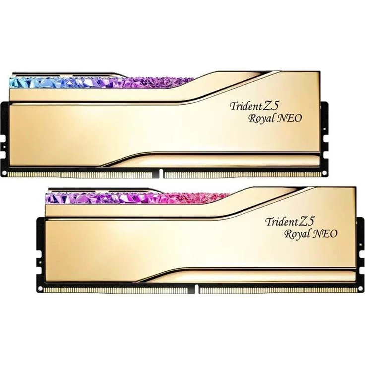 G.Skill Trident Z5 Royal Neo 32GB DDR5-6000 CL26 Gold RGB RAM Kit, Dual Channel, AMD EXPO Ready, F5-6000J2836G16GX2-TR5NG
