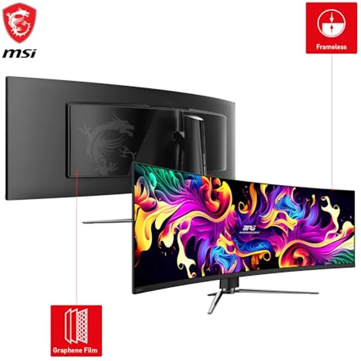 MSI MPG 491CQPDE QD-OLED 49" DQHD Curved Gaming Monitor - Quantum Dot OLED Panel, 144Hz, DisplayHDR True Black 400, KVM - DP 1.4a, HDMI 2.1 – Bild 3