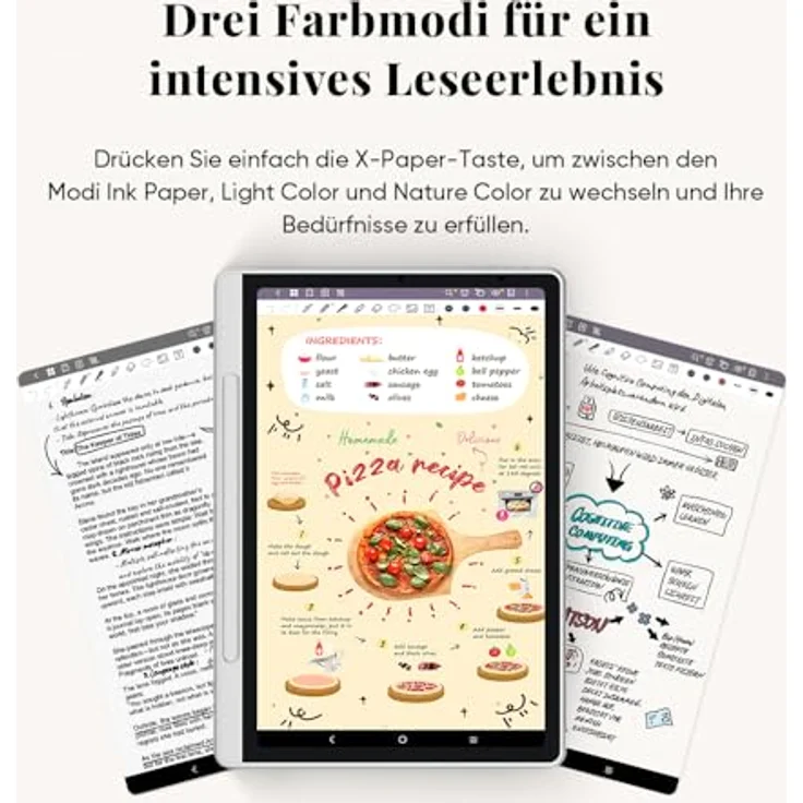 XPPen Magic Note Pad, Papier-Tablet mit 10,95-Zoll-Farbdisplay, 16K X3 Pro Stift, 3 Farbmodi, 1200 * 1920 Auflösung, 8000mAh Akku-Kapazität, Android 14 Betriebssystem - Schwarz – Bild 2