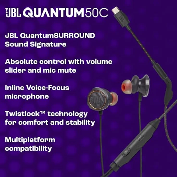 JBL Quantum 50C In-Ear-Kopfhörer (Freisprechfunktion, Stummschaltung) – Bild 3