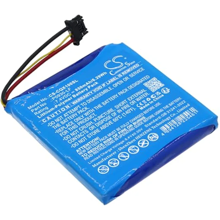 TCTK Akku 850mAh für Canon Selphy QX10, Li-Polymer, 7.4V, blau, ersetzt P0930-LF
