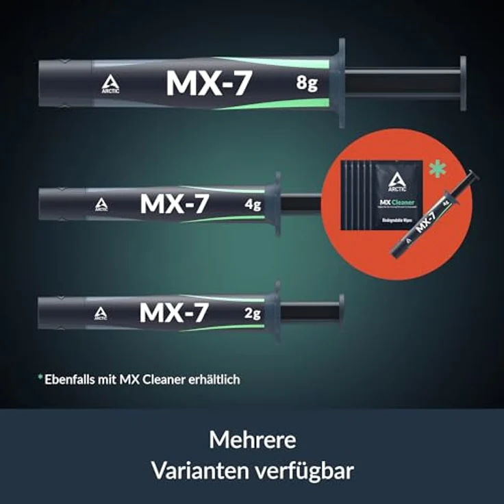 ARCTIC MX-7 Wärmeleitpaste (4g) mit 6x MX Cleaner, hohe Viskosität bis 38000 Poise, Betriebstemperatur -50-250 °C – Bild 9