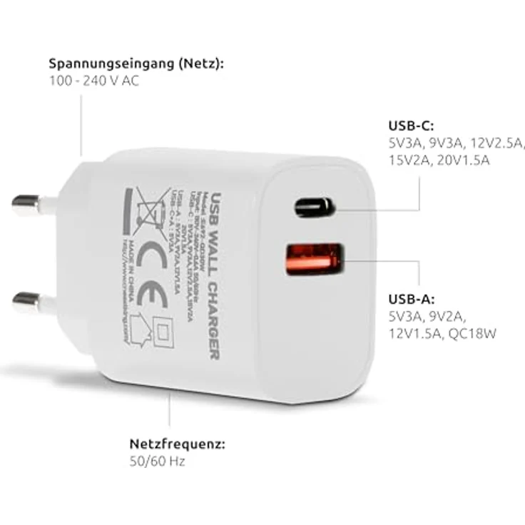 TechniSat USB-C Netzteil - 2 Port Schnellladegerät mit hoher Ausgangsleistung und kompaktem Design, Weiß – Bild 3