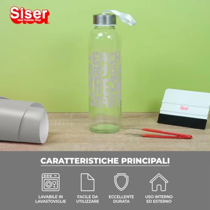 Siser EasyPSV® Starling, selbstklebende Folie mit 30 cm Schnittbreite, silver, spülmaschinenfest – Bild 4