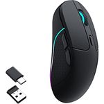 Keychron M3 Kabellose Maus, PAW3395-Sensor mit programmierbarer Makrotaste 26.000 DPI, unterstützt 2,4 GHz Bluetooth 5.1, 79 g, ultraleichtes ergonomisches Design für PC Mac Laptop – Schwarz