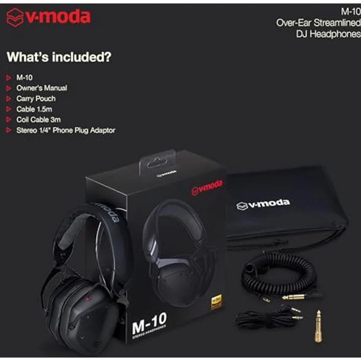 V-Moda M-10, Kompakter DJ-Kopfhörer mit Doppelmembrantreibern, hervorragender Isolation und zwei abnehmbaren Kabeln – Bild 5