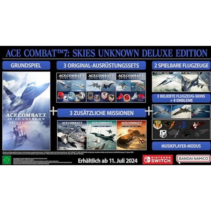 BANDAI Ace Combat 7: Skies Unknown (Deluxe Edition) - Nintendo Switch, mit 6 DLCs, 3 Flugzeug-Sets und dynamischem Wetter – Bild 5
