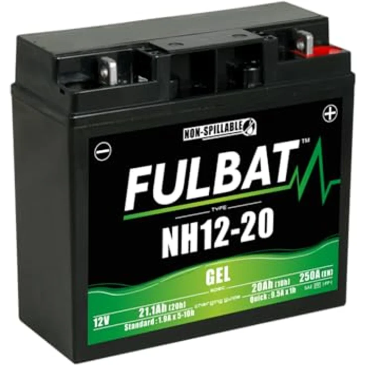 Fulbat NH12-20, GEL Batterie für Rasentraktor, Rasenmäher, wartungsfrei und wasserdicht – Bild 1