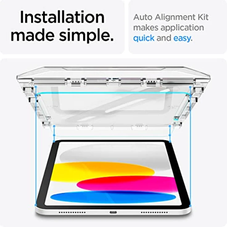 Spigen Glas.tR EZ Fit Schutzfolie für iPad 10. Generation (2022), 10.9 Zoll, Kristallklar, 9H Härte, mit Schablone für präzise Installation – Bild 3