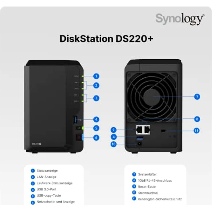 Synology DS220+(6G) Synology RAM 2-Bay 8TB Bundle mit 2x 4TB (DS220+(6G) Synology RAM-8tVN) – Bild 6