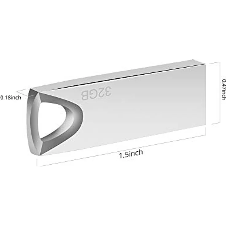 Geweo USB Stick 32GB, Slim wasserdicht Pen Drive mit Schlüsselanhänger für Schule, Büro, Auto, PC und Laptop (Silber) – Bild 5