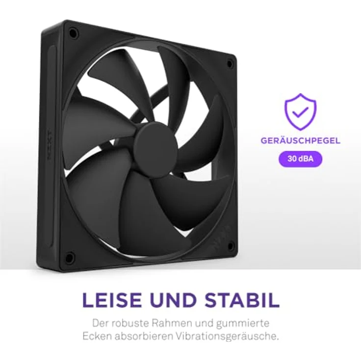 NZXT F140P V2 PWM Lüfter, 140mm, hoher Luftdruck für Radiatoren, leiser Betrieb, schwarzes Design – Bild 7