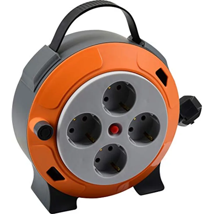 Meister Kabelbox H05VV-F3G1,5, IP20 - 5 m Kabel - Thermoschutz-Schalter - Indoor / Kabelrolle mit 4 Steckdosen / Kabelbox mit Berührungsschutz / Leitungsroller mit Kurbel / 7435990 - Preisvergleich