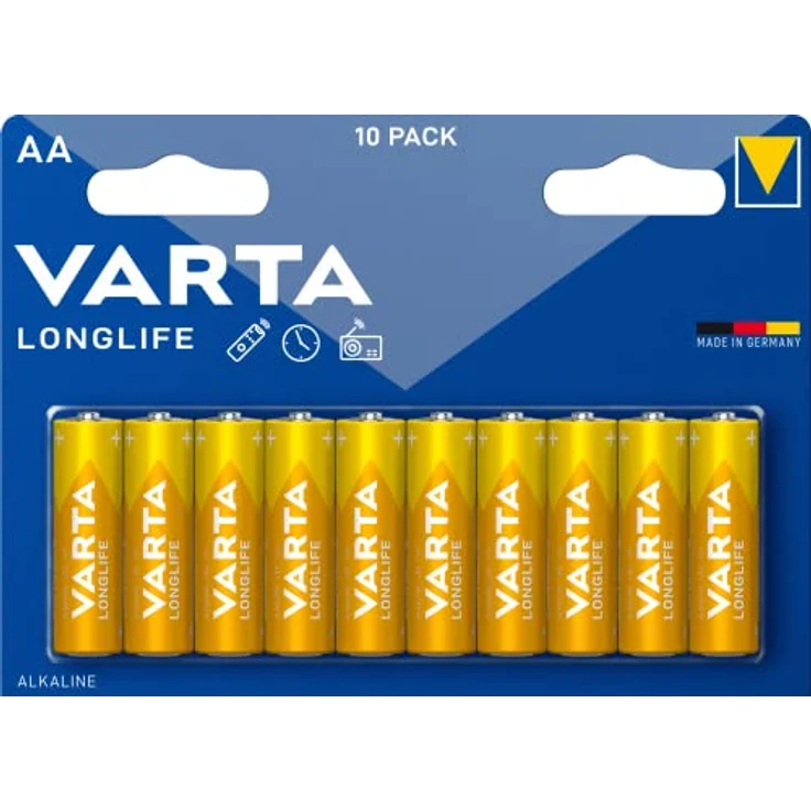 Varta Longlife Extra Batterien AA Alkaline 1,5 Volt, 10 Batterien – Bild 2