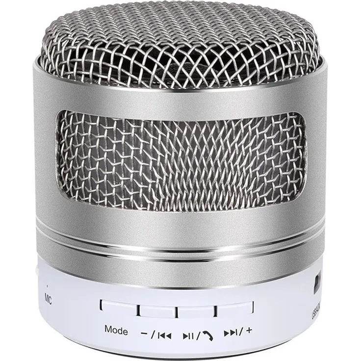 VerkGroup Mini Bluetooth Lautsprecher ISO-V, Tragbare Musikbox mit Aluminiumgehäuse, Silber