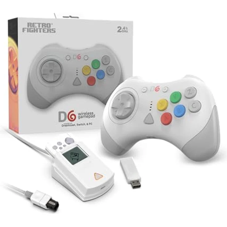 Retro Fighters D6 Dreamcast, Wireless 6-Button Controller für Nintendo Switch und PC, Weiß, mit hochpräzisem D-Pad und konfigurierbaren Modus-Einstellungen – Bild 8