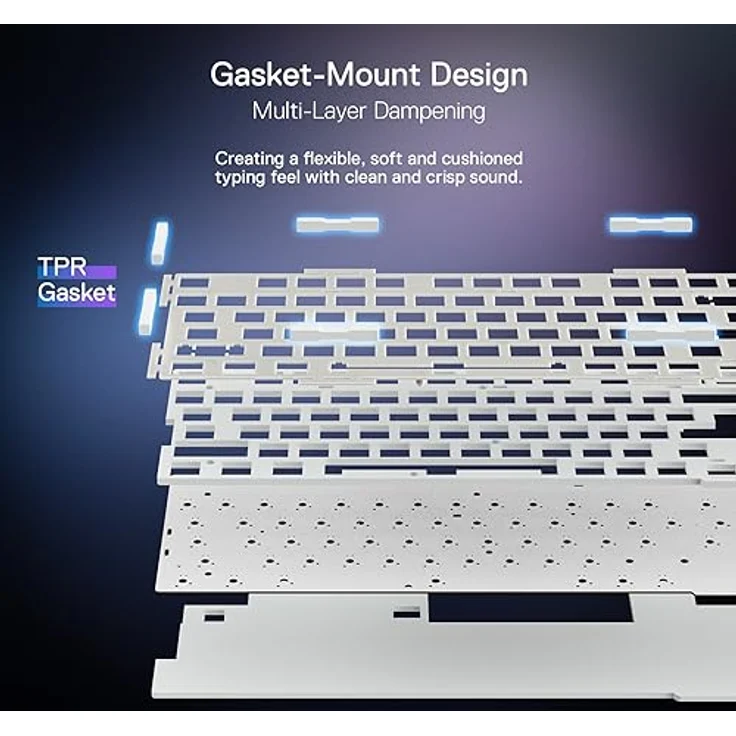 Redragon K673 PRO 75% Wireless Gasket RGB Gaming Tastatur, 81 Tasten Lineare Rote Schalter, Geräuschdämpfende Pads – Bild 5