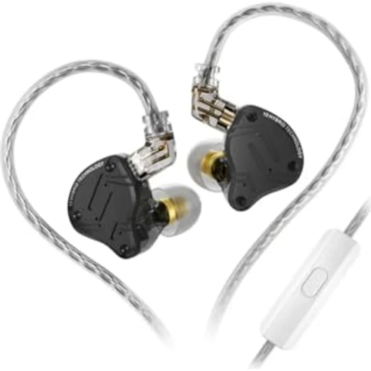 KZ ZS10 PRO X, Kabelgebundene In-Ear Kopfhörer mit Mikrofon, 20 Hz - 40 kHz Frequenzbereich, hohe Empfindlichkeit 112 dB, transparent und schwarz – Bild 2