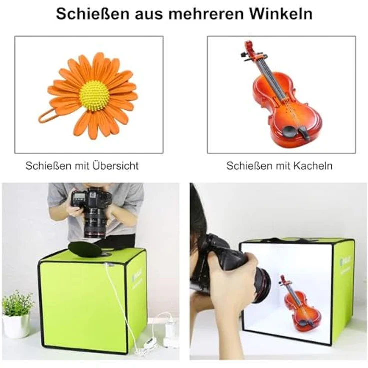 PULUZ Fotobox 30x30cm, Dimmbare Lichtbox mit 112 LED, 6 Farben Fotohintergrund für Produktfotografie, tragbares faltbares Lichtzelt CRI> 95 – Bild 3