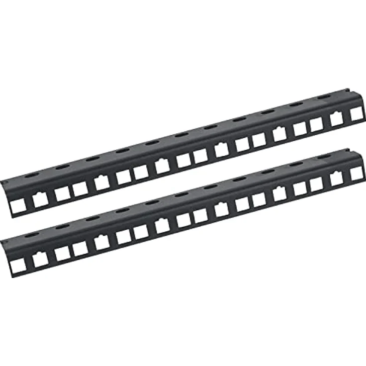 HMF 66806-02 Rackschiene für Serverschrank, 2 Stück, 10 Zoll, 6 HE, Schwarz, stabiler Stahlblech mit kratzfester Pulverbeschichtung, einfache Installation – Bild 1