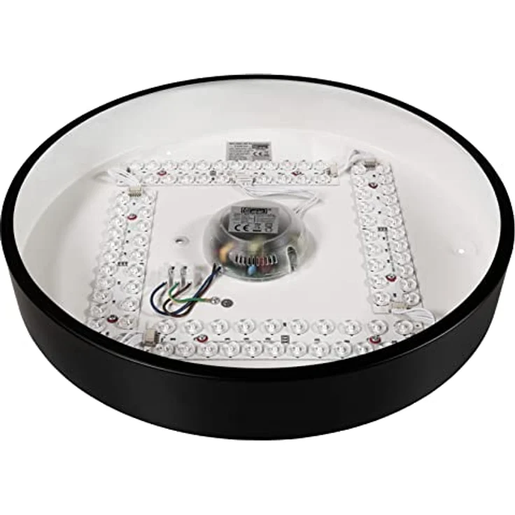 McShine - Led Deckenleuchte Wifi Deckenlampe dimmbar 35W, rund schwarz, RGB einstellbar per App, 3000K-6500K, Ø400xH50mm für Kinderzimmer, Wohnzimmer, Küche, Schlafzimmer – Bild 5