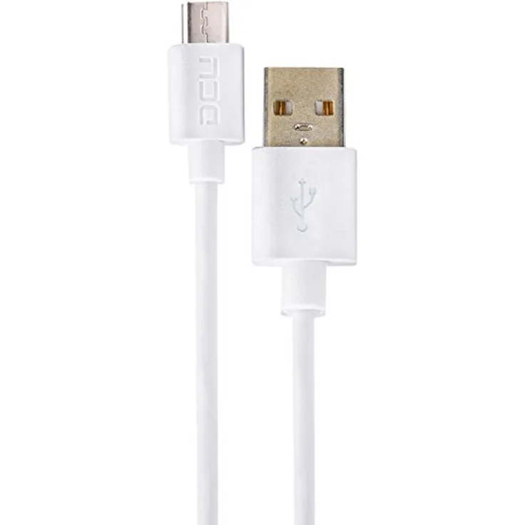 DCU TECNOLOGIC | Ladekabel | Micro-USB-auf-USB-2.0-Kabel | Micro-USB-auf-Micro-USB-Ladegerät | Kompatibel mit Smartphones und Tablets | Länge: 1 m | Weiß