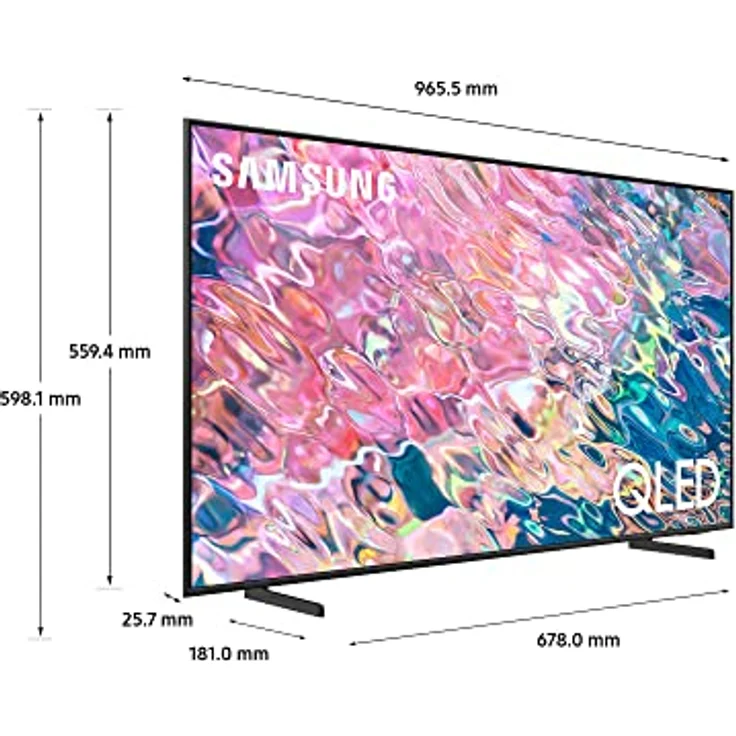 Samsung QE43Q60B QLED UHD 4K 43 Zoll Smart TV 2022, Quantum Dot Farbtechnologie, AirSlim Design, Object Tracking Sound Lite, DVB-T2, Schwarz – Bild 4