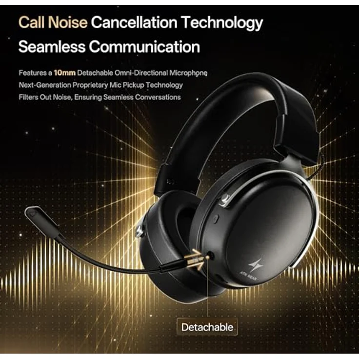 ATK Neptune N9 Pro, Kabelloses Gaming-Headset mit geringer Latenz und integriertem Mikrofon, schwarz – Bild 4