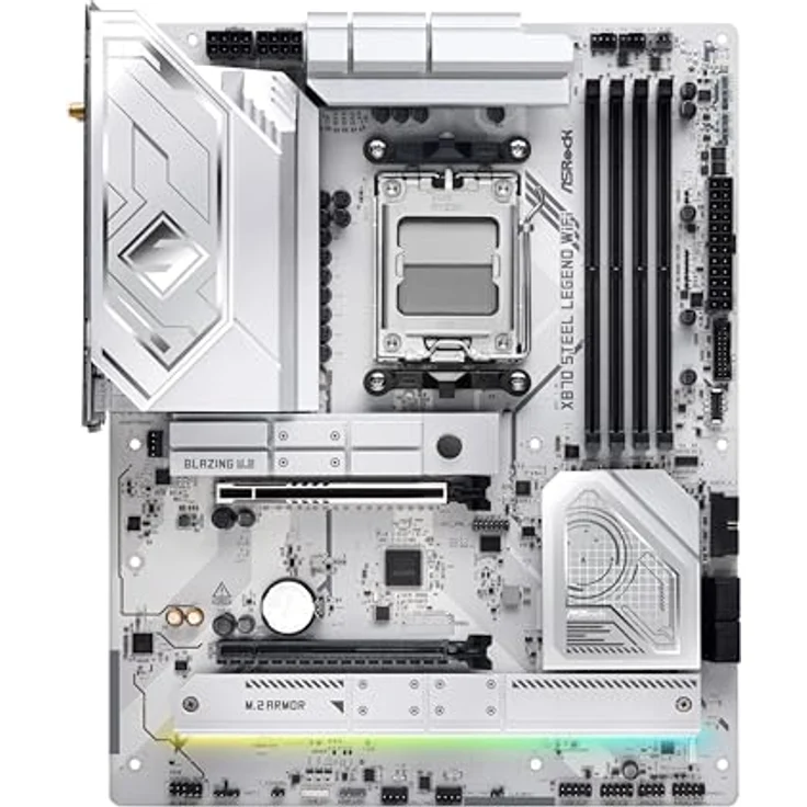 ASRock X870 Steel Legend WIFI 90-MXBPJ0-A0UAYZ, ATX Mainboard mit AMD X870 Chipsatz, bis zu 8000 MHz DDR5 RAM, schwarz – Bild 3