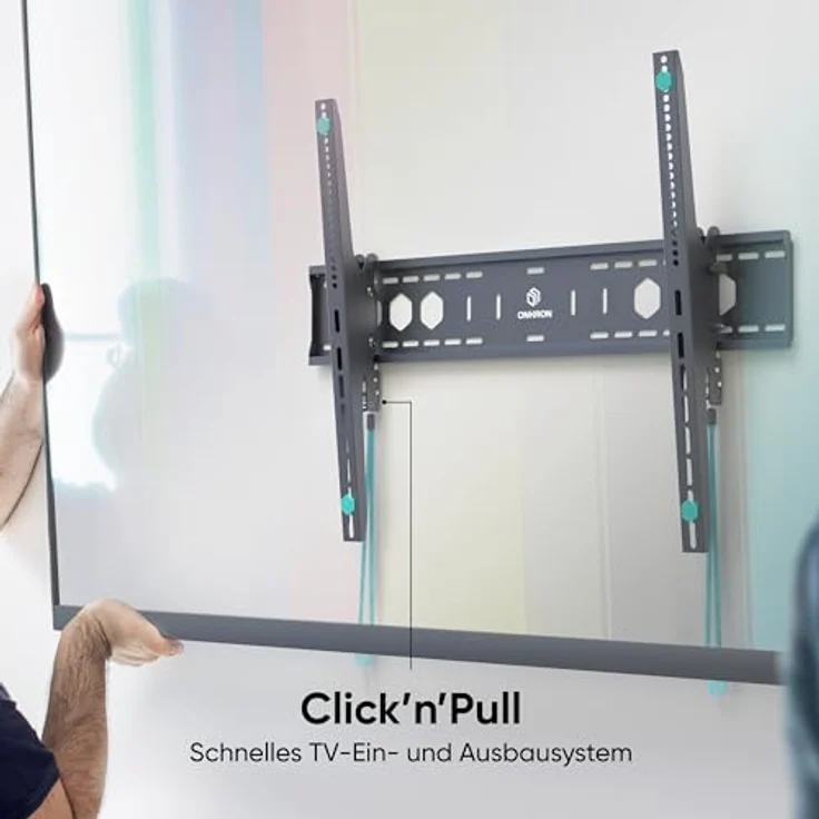 ONKRON TV Wandhalterung 60-110 Zoll, bis 120 kg, max VESA 900x600 mm TV-Wandhalterung neigbar UT12 Schwarz – Bild 4
