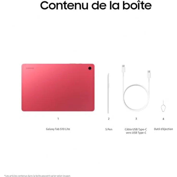 Samsung Galaxy Tab S10 Lite, 10,9" Tablet mit 256 GB Speicher, Wi-Fi und Stylus in Rot – Bild 3