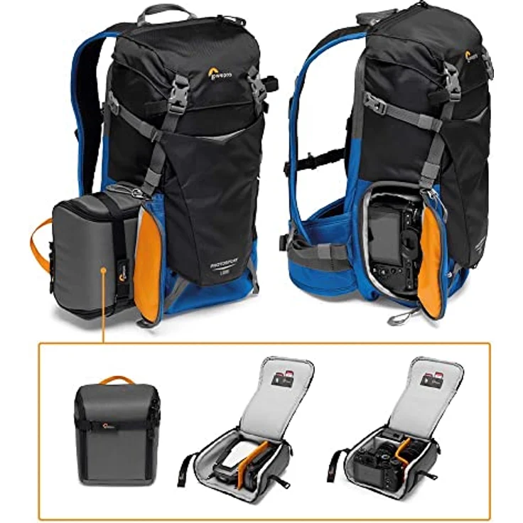 Lowepro PhotoSport BP 15L AW III, Wander Kamerarucksack für Spiegellose, Blau un Schwarz, kompatibel mit Sony α6000 – Bild 3