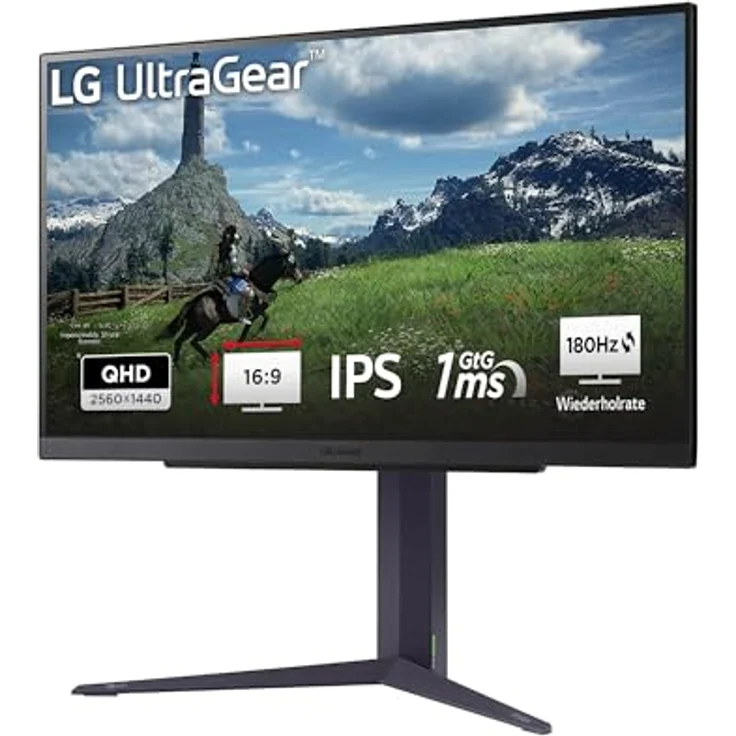 LG Electronics 27GS85QX-B.AEU Ultragear™ QHD Gaming IPS-Monitor 27" (68,4 cm), 2560 x 1440, 16:9, 1ms GtG, 180 Hz, HDR10, 400 cd/m² Helligkeit (typ.), NVIDIA G-Sync Compatible, AMD FreeSync - Schwarz – Bild 1
