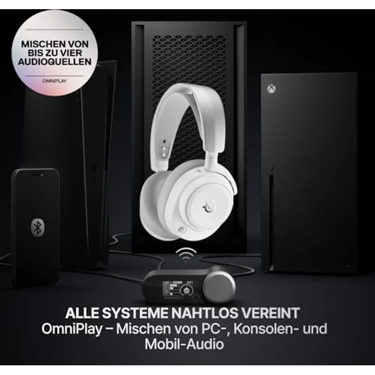 STEELSERIES Arctis Nova Pro Omni, Over-ear Gaming-Headset Bluetooth Weiß – Bild 4