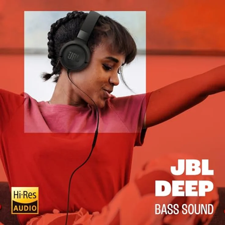 JBL Tune 520C, kabelgebundene On-Ear-Kopfhörer mit Mikrofon, Pure Bass Sound, EQ-Presets, USB-C-Anschluss, faltbares Design, Schwarz – Bild 2