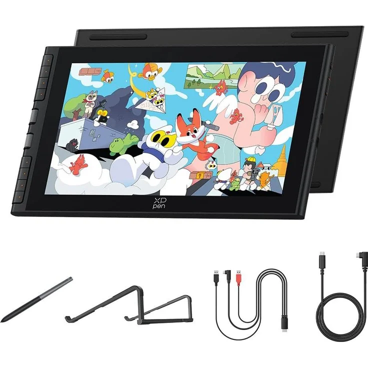 XP-Pen Artist 12 3rd, Grafiktablett mit 11,9 Zoll FHD-Display, 16.384 Druckstufen, Schwarz