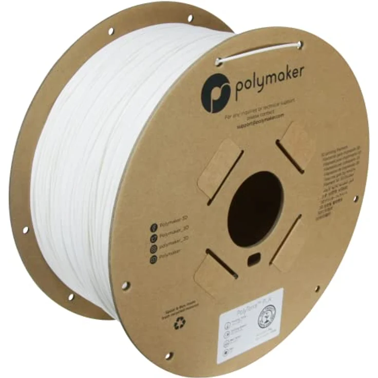 Polymaker PolyTerra PLA Cotton White, 3D-Druckfilament aus Biokunststoff, 1.75mm, 3kg – Bild 1