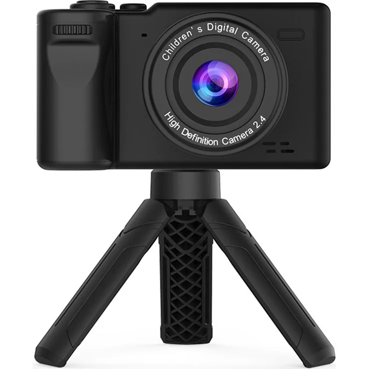 KKmoon 1080P Digitalkamera für Kinder, 12 MP Mini-Videokamera mit 2,4 Zoll IPS-Bildschirm, eingebautem Akku, Umhängeband und Mini-Stativ, in Schwarz/Weiß/Grün, ideales Geschenk für Jungen und Mädchen