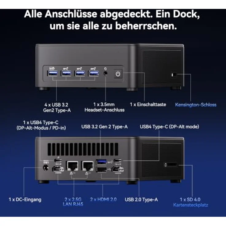 GEEKOM AI Mini PC IT13 Max mit Intel Core Ultra 9 185H, 24 GB RAM, 500 GB SSD, Wi-Fi 7 & USB4 – Bild 9