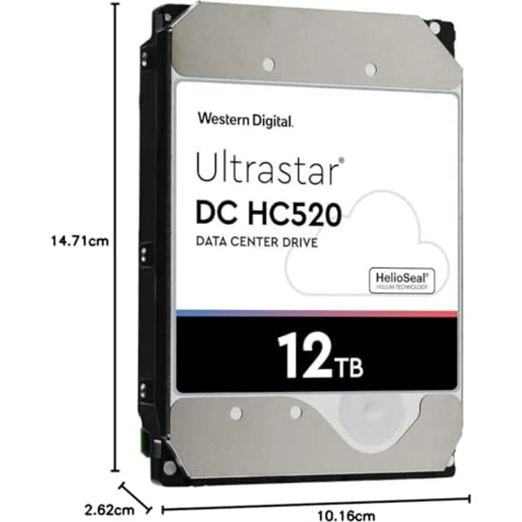 WD Ultrastar DC HC520 HUH721212ALE604 - Festplatte - 12 TB - intern - 3.5 Zoll (8.9 cm) - SATA 6Gb/s - 7200 rpm - Puffer: 256 MB (0F30146) – Bild 5