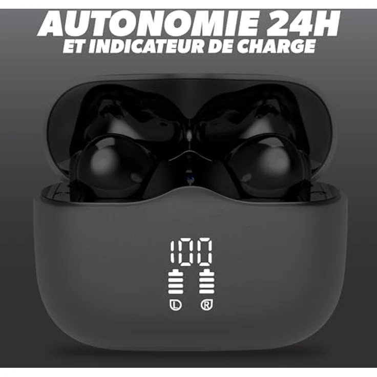 T'nB ONYX ANC Bluetooth-Kopfhörer, Kabellose In-Ear Ohrhörer mit Geräuschunterdrückung, Touch-Steuerung und Ladebox, Farbe – Grau – Bild 5