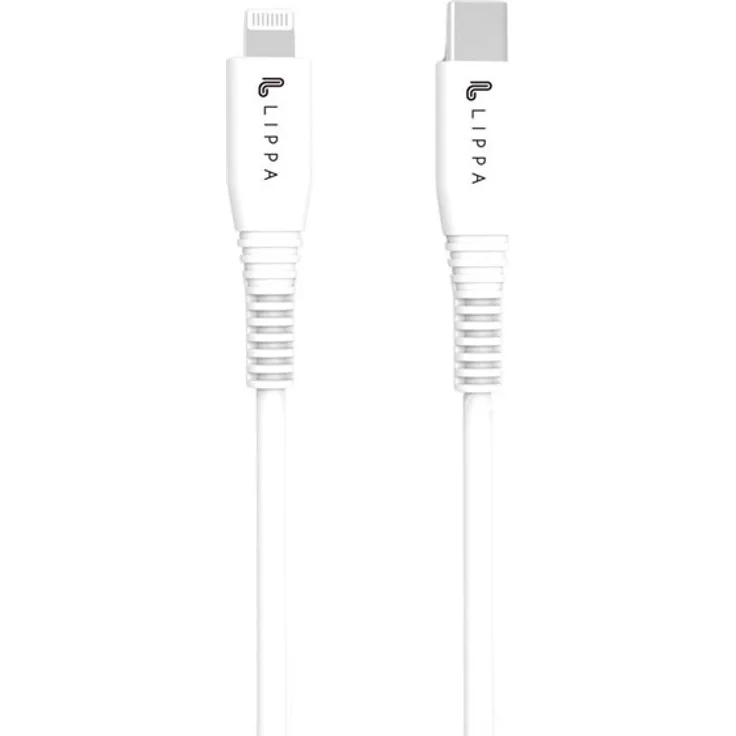 Lippa USB-C to MFi Lightning Kabel, 2 m, Weiß, 100W Schnellladung, 480Mbps Datenübertragung