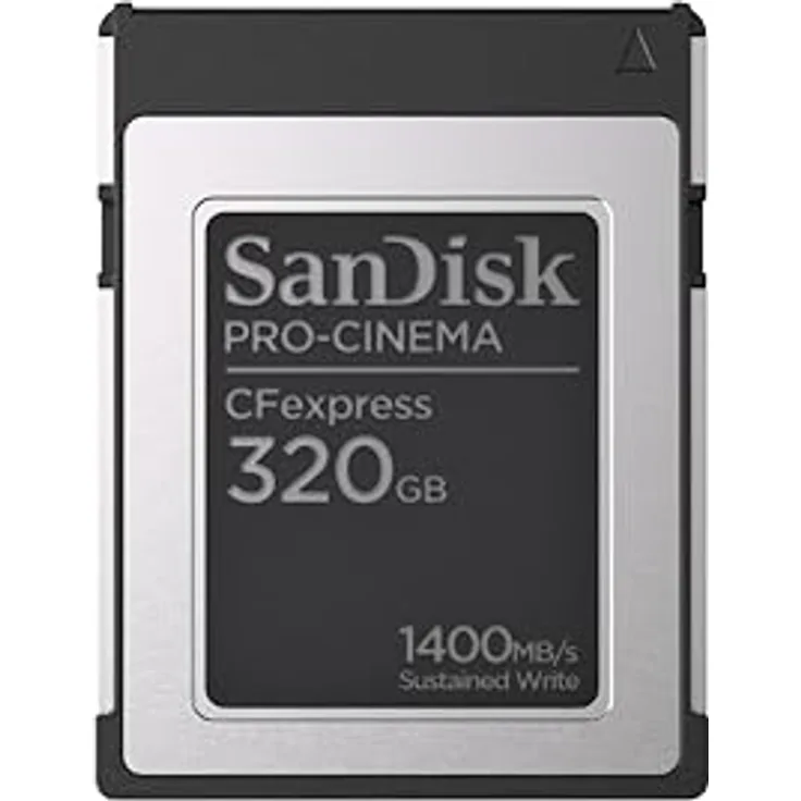 SanDisk PRO-CINEMA CFexpress-Type-B-Speicherkarte 320 GB (Für den Einsatz von Kinokameras mit CFexpress-Technologie, 8K Aufnahmen, bis zu 1.700 MB/s Lesen, Sturzresistenz von bis zu 1 Meter Höhe)