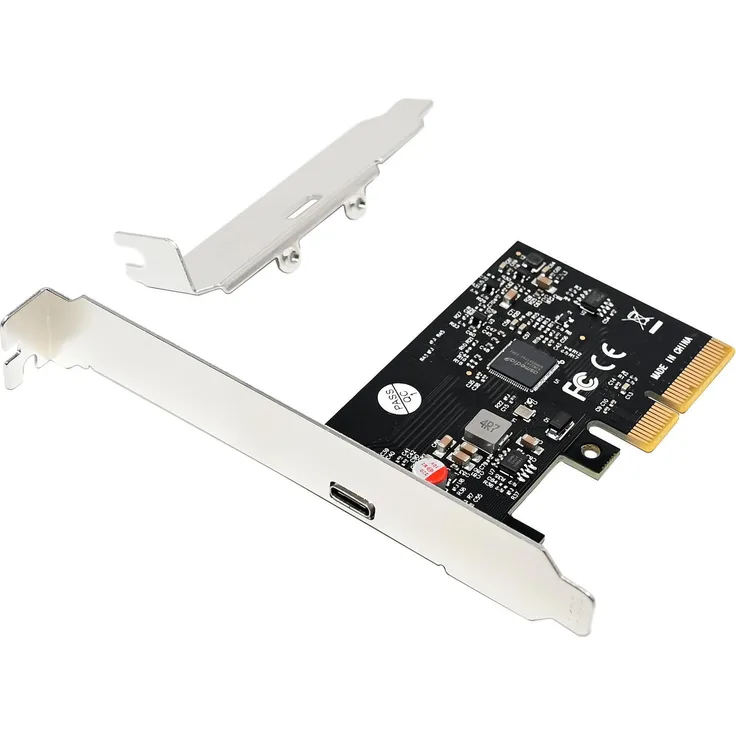 Conceptronic PCI Express Karte 1xPort 2xUSB 3.2 Gen2 Typ-C, Schnittstellenkarte in Schwarz, maximale Datenübertragungsrate 20 Gb/s