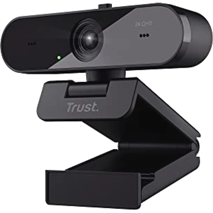 Trust Taxon 2K QHD Webcam aus 85% Recycling-Kunststoff, 2560x1440p USB Kamera PC mit Abdeckung, Autofokus, Weitwinkel, 2 Mikrofone, Videokamera für Konferenzen, Videoanrufe, Skype, Teams, Zoom – Bild 1
